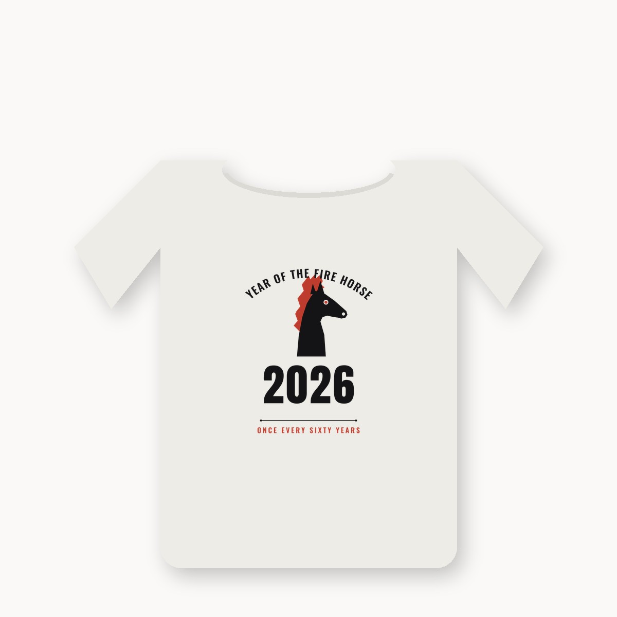 Year of the Fire Horse 2026 graphic t-shirt — alternate color
