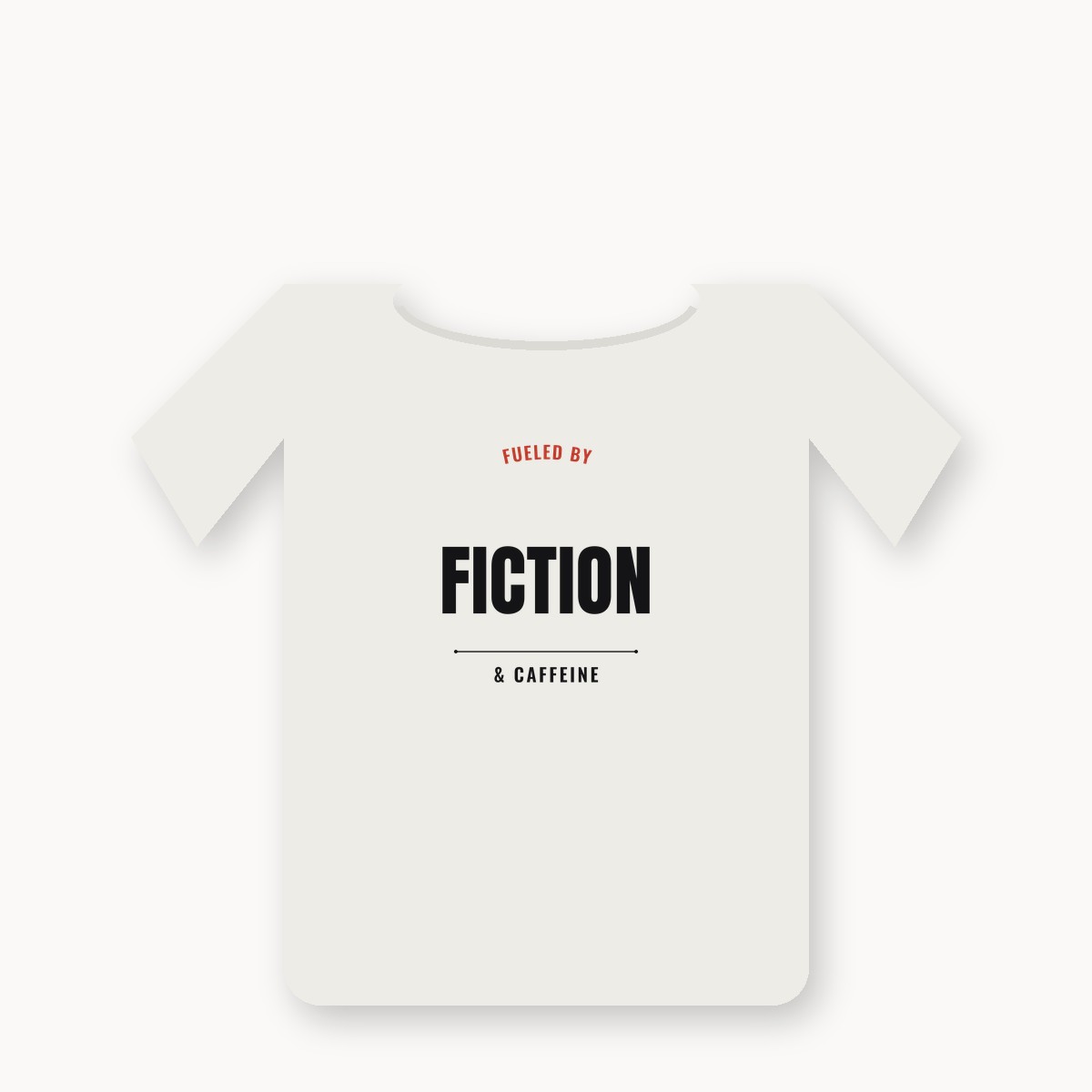 Fueled By Fiction & Caffeine graphic t-shirt — alternate color