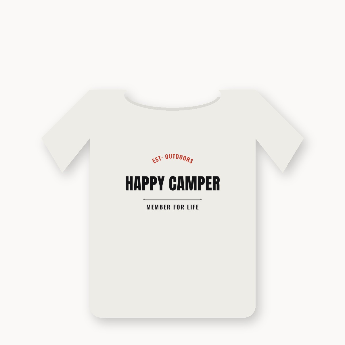 Est. Outdoors Happy Camper Member For Life graphic t-shirt — alternate color