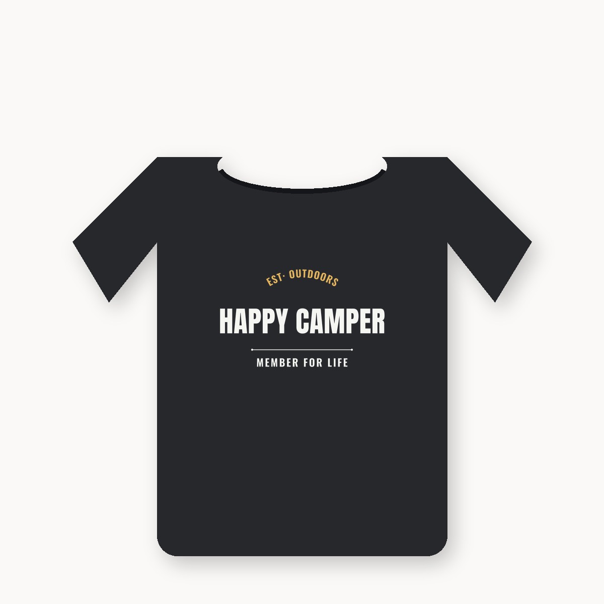 Est. Outdoors Happy Camper Member For Life graphic tee