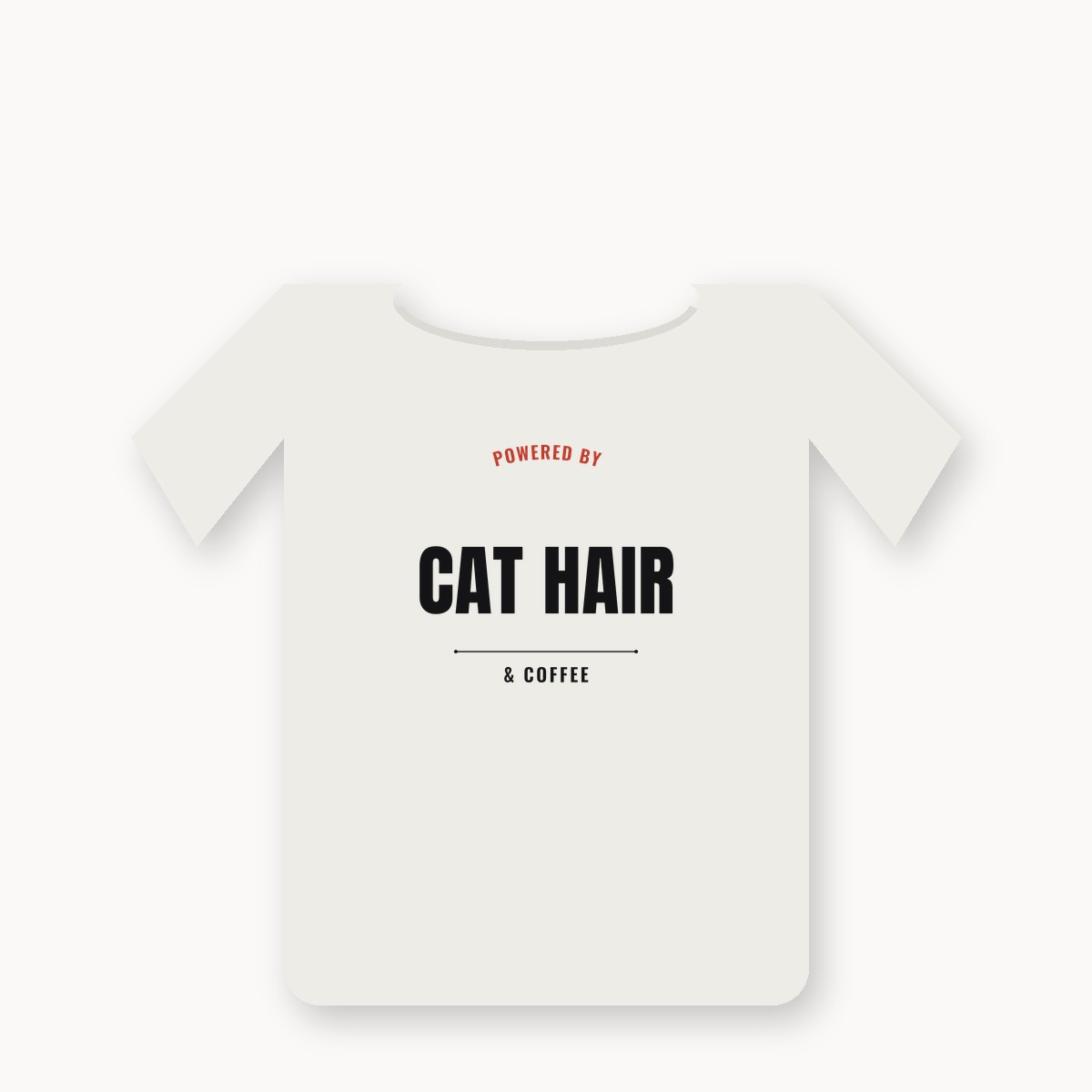 Powered By Cat Hair & Coffee graphic t-shirt — alternate color