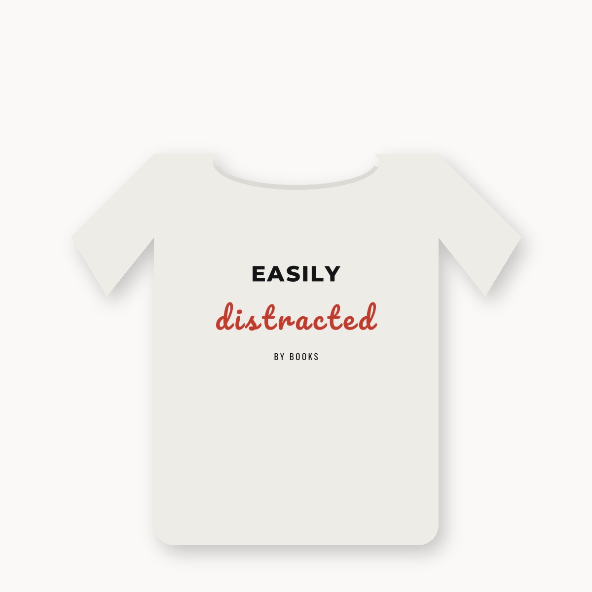 EASILY distracted BY BOOKS graphic t-shirt — alternate color
