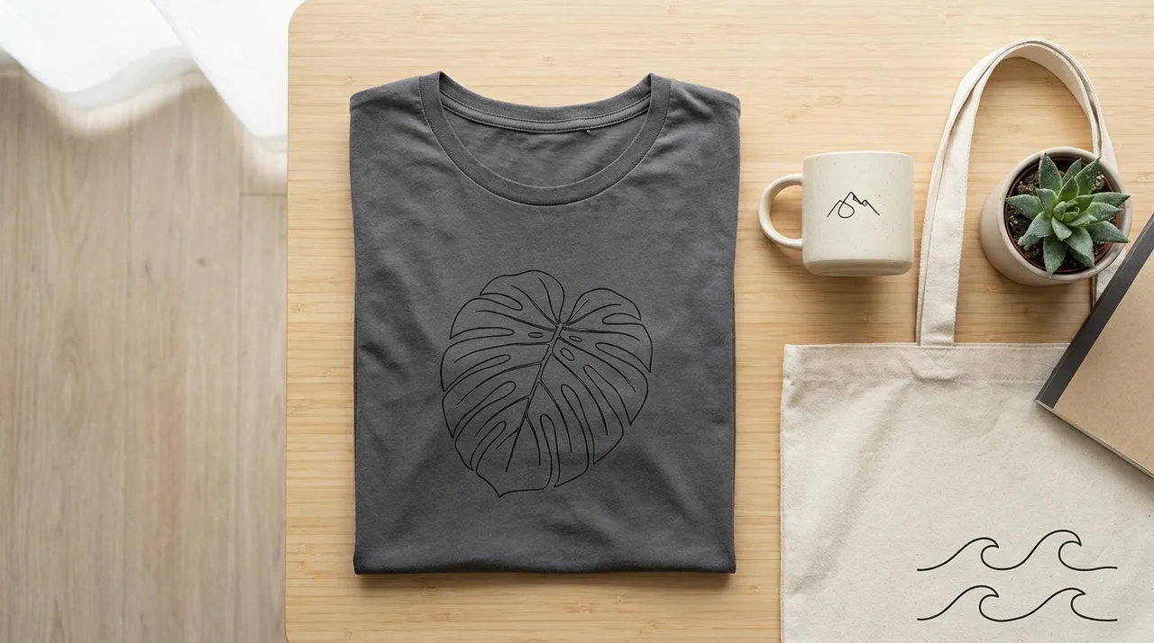 Inkwell & Co printed t-shirt, mug and tote bag with original artwork, product photo